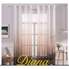 DIANA - CORTINA VISILLO DEGRADE 2 PAÑOS 140CM X 240CM COLOR MARRON