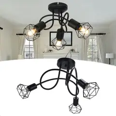 TATEE - Lámpara de pared luces de techo Negro 3 cabezas