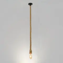 TATEE - Lámpara de araña de cuerda de cáñamo Cabezal único 2 metros.