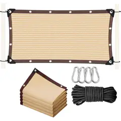 KUANGYE - Lona De Malla De Sombra Red Bloqu 4x6m Tasa De Sombreado 90% Reforzada Anti-uv Beige