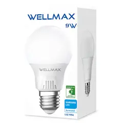 WELLMAX - Ampolleta LED 9W con Sensor de Luz & Encendido Automático