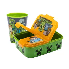 MINECRAFT - Set Vaso + Porta Sandwich Libre Bpa