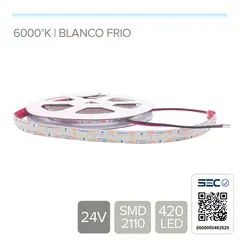 STOREFIX - TIRA LED 24V BLANCO FRIO ALTO BRILLO DE USO INTERIOR - (Rollo 5 mts)