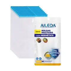 AILEDA - Bolsas Cierre Hermetico Multiuso Talla M 18cm x 22cm Pack 25U