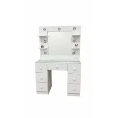 GENERICO - TOCADOR CON LUCES ESTILO HOLLYWOOD CON 7 CAJONES 100 CM