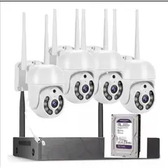 ARTIHOGAR - Kit 4 Cámaras Inalambricas Profesional Ip Audio 355º Con Disco Duro 1 Terabyte