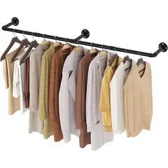 COZYNOOK - 184cm Perchero De Pared Estante De Metal Para Ropa Multiusos