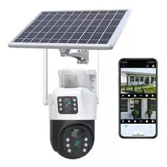 COZYNOOK - Cámara Solar 360° Exterior Wifi Inalámbrica Doble Lente 4mp