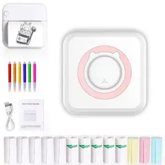 COZYNOOK - Mini Impresora Térmica Portátil Bluetooth Accesorios 13 Roll