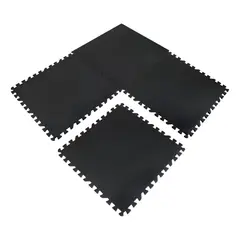 SUPERCENTER - Pack 4 Unidad Piso Puzzle Alfombra Goma Eva 60x60 Deportivo Negro