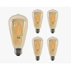 WANT - Pack 5 Ampolleta Led St64 Vintage E27 4w 2700k