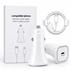 GENERICO - Cargador De Auto 20w Usb C compatible iphone