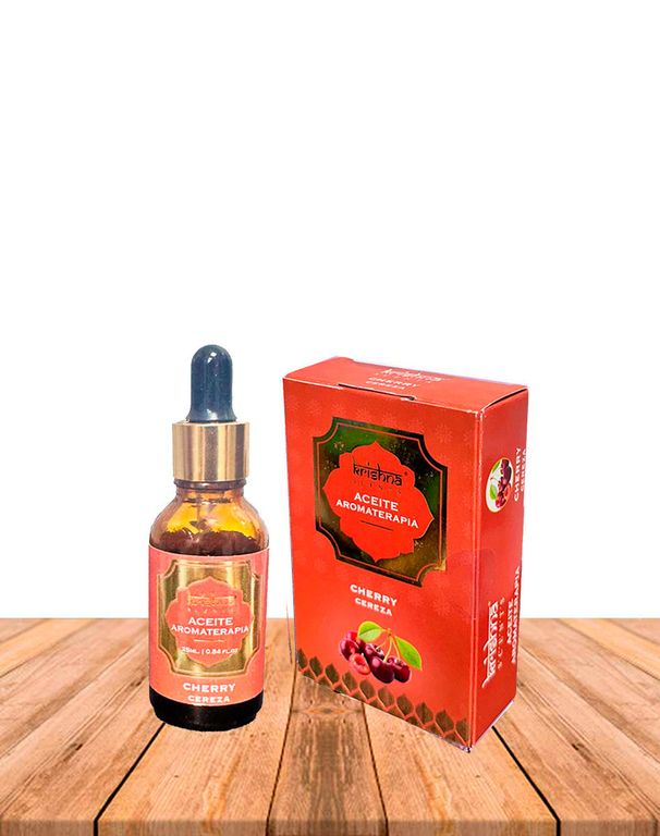 Aceite aromático Krishna 25ml Cereza con gotero.