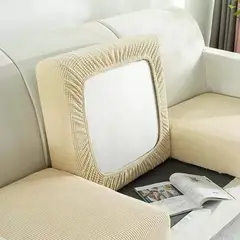 GENERICO - Funda De Asiento Para Cojines De Sofa Cuadrille PACK 4 BEIGE