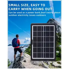 GENERICO - Panel Solar Portátil 20W 18V Adaptador de carga Múltiple Cable USB