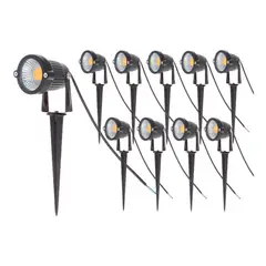 ANYHOGAR - 10 Focos Farol Led 5w Estaca Jardín Exterior