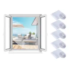 KUANGYE - Pack X5 Malla Antimosquito Ventana 130x150cm Mosquitera Moscas mosquitera Ajustable para Ventanas