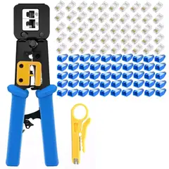 KINDA NICE - 1 Crimpeadora Alicate Ez Rj45 Pass Through + Set De 101 Pcs