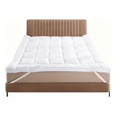 VETECASA - Cubrecolchón Topper Ultra Acolchado 2 Plazas Blanco
