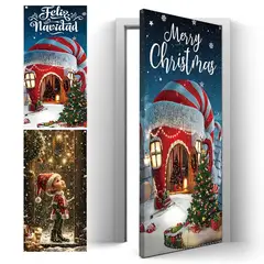 GENERICO - Adorno Funda Para Puerta Navideña Elástica Decorativa 210x90cm