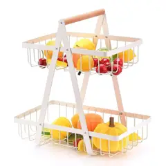 GENERICO - Frutero de Mesa Organizador Metálico 2 Niveles