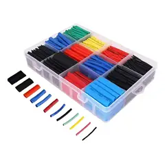 GENERICO - Kit Tubos Termoretractil Colores Mixtos 530 Piezas