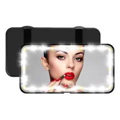 AUDOTO - Espejo De Maquillaje Con 3 Modos Luz Led De Visera De Coche
