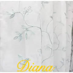 DIANA - CORTINA VISILLO TRANSLUCIDO BORDADO RAMAS TURQUESA CLARO 2 PAÑOS 140X240CM
