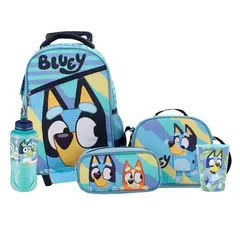 BLUEY - Set Mochila Escolar con ruedas + Accesorios