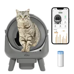 KERU - Arenero Inteligente Automático EC Para Gatos Con App Y Conexión Wifi