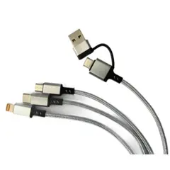 VALSUS - Cable 3 en 1 tipo C, micro USB y Lightning
