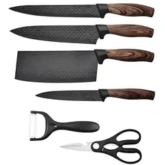 STANDARD - Juego de Cuchillos de Cocina 6 Piezas Acero Inoxidable con Pelador Tijeras Profesional para Cocina Hogar