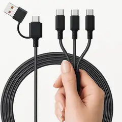 VALSUS - Cable de carga triple Lightning, tipo C y micro USB