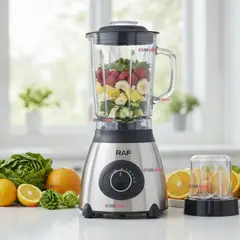 RAF - Licuadora Juguera Multiuso 2 en 1 Picadora y Jarra de Vidrio