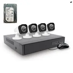 ARTIHOGAR - Kit Cctv 4 Cámaras Seguridad + Disco Duro 1 Terabyte Instalado en DVR HD 720P