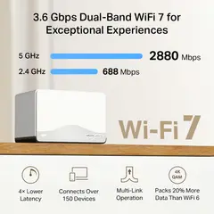 MERCUSYS - Set 3 Sistema Wi-Fi 7 Mesh Tp-link Halo H27BE 3.6 GB´S