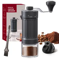 ATURE - Cafetera Portátil Con Manivela Para Uso Doméstico Negro