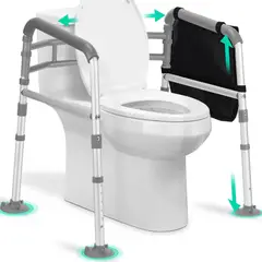 BLUEDREAMER - Marco de pasamanos de seguridad para inodoro plegable