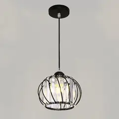 TATEE - Lámpara de araña de un solo cabezal luces de techo oval negro