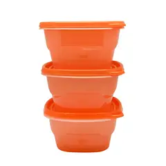 KEEP - Set 3 Contenedores Naranjos Apilables 1,2l