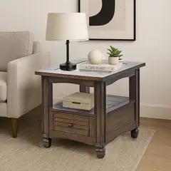 MSA MUEBLES SANTA ANA - Mesa Lateral clásica Brown