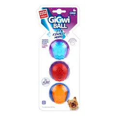 GIGWI - Pelota Juguete Para Perros Squeak 3 Unidades Talla S Mixto