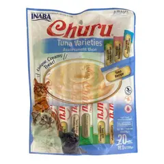 INABA - Churu Snack Para Gato Atún Variedades 20 Tubos 280g