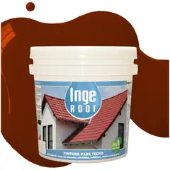 INGEPINT - Pintura para techo zinc y galvanizado base agua 1 gl rojo colonial