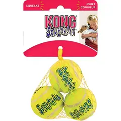 KONG - Pelota Para Perro Ball Squeak Air Talla Xs X3 Unidades Amarillo