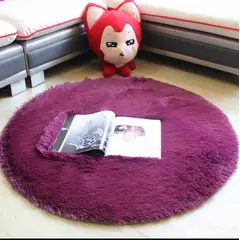 DIANA - ALFOMBRA PELUDA REDONDA DE 150CM DE DIAMETRO COLOR VINO TINTO