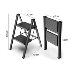 GENERICO - Escaleras Plegables Escaleras Multiproposito Metálica 2nivel Negro