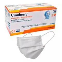 CRANBERRY - Mascarilla con elásticos 50 unidades