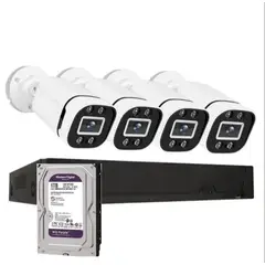 ARTIHOGAR - Kit Cctv Pro 4 Cámaras Smart Colorvu 2mp Micrófono + Disco 1 Tera