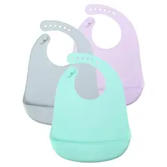 GENERICO - Babero de Silicona Bebé Infanti Impermeable con Bolsillo Recolector